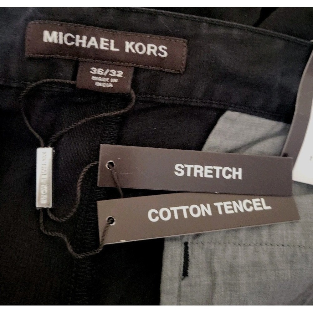Michael Kors Mens 36x32 Pleat Drawstring Pants Stretch Casual Minimal Preppy NWT - Picture 2 of 10